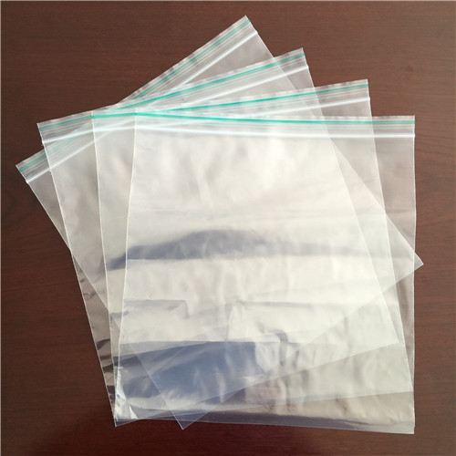 clear ZIP LOCK BAGS with green line A